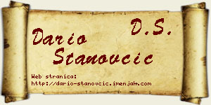 Dario Stanovčić vizit kartica